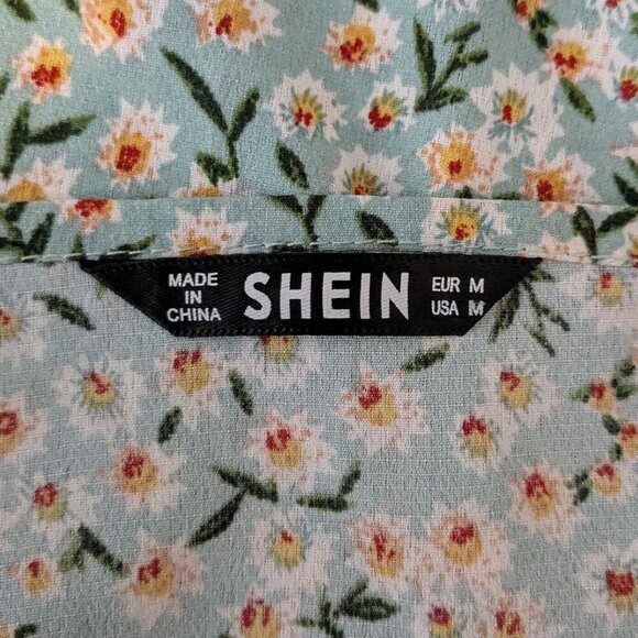 SHEIN Sage Green Floral Spaghetti Strap Mini Tank Dress; Size S - Picture 4 of 5